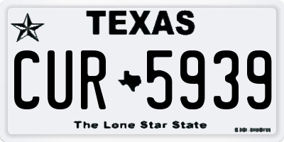 TX license plate CUR5939