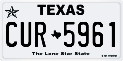 TX license plate CUR5961