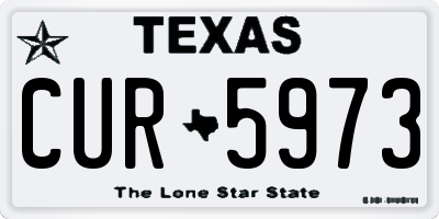 TX license plate CUR5973
