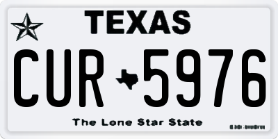 TX license plate CUR5976