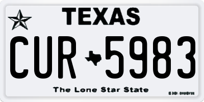 TX license plate CUR5983