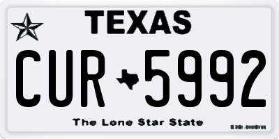 TX license plate CUR5992