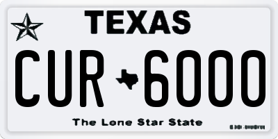 TX license plate CUR6000