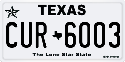TX license plate CUR6003