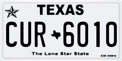 TX license plate CUR6010