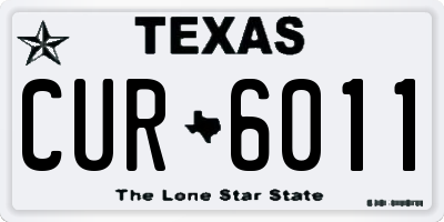 TX license plate CUR6011
