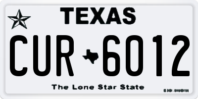 TX license plate CUR6012