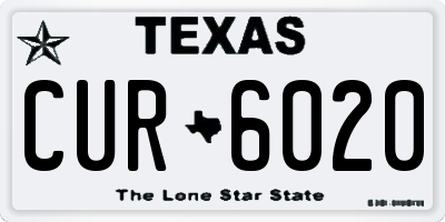 TX license plate CUR6020