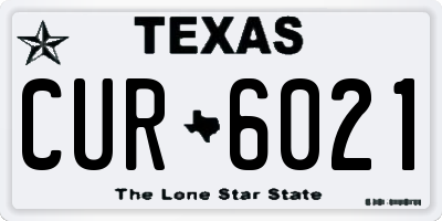 TX license plate CUR6021