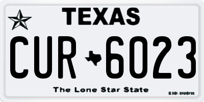TX license plate CUR6023