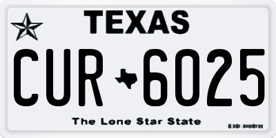 TX license plate CUR6025