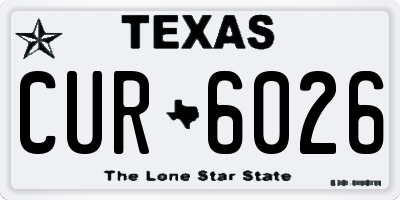 TX license plate CUR6026