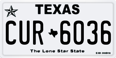 TX license plate CUR6036