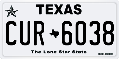 TX license plate CUR6038
