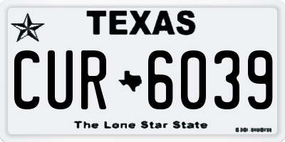 TX license plate CUR6039