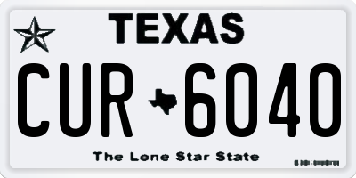 TX license plate CUR6040