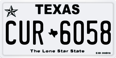 TX license plate CUR6058