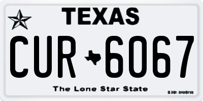 TX license plate CUR6067