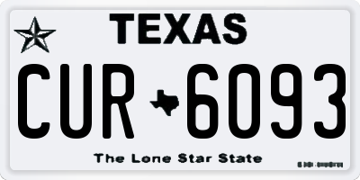 TX license plate CUR6093