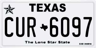 TX license plate CUR6097
