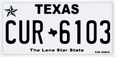TX license plate CUR6103