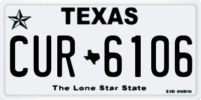 TX license plate CUR6106