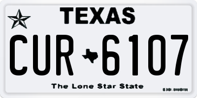 TX license plate CUR6107