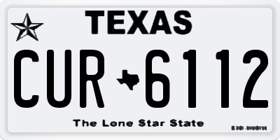TX license plate CUR6112
