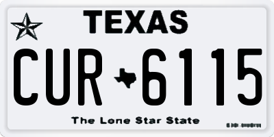 TX license plate CUR6115