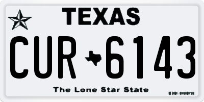 TX license plate CUR6143