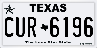 TX license plate CUR6196