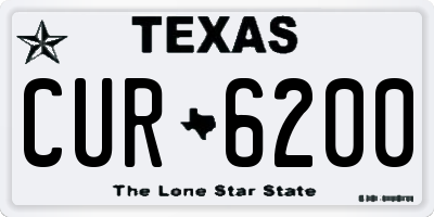 TX license plate CUR6200