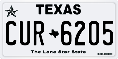 TX license plate CUR6205