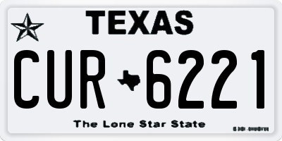 TX license plate CUR6221