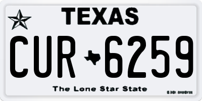 TX license plate CUR6259