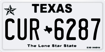 TX license plate CUR6287