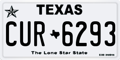 TX license plate CUR6293