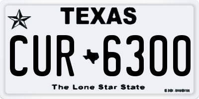 TX license plate CUR6300
