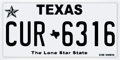 TX license plate CUR6316