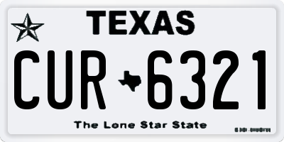 TX license plate CUR6321