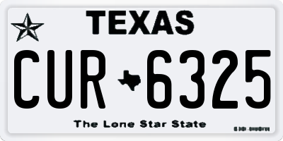 TX license plate CUR6325