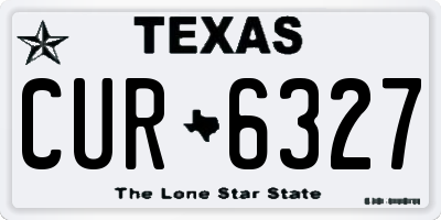 TX license plate CUR6327