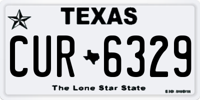 TX license plate CUR6329