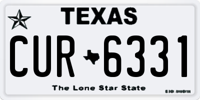 TX license plate CUR6331