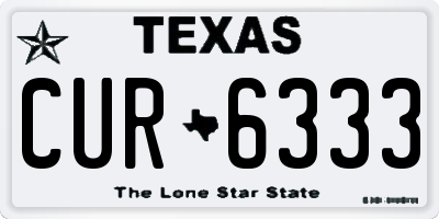 TX license plate CUR6333