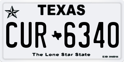 TX license plate CUR6340
