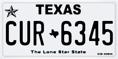 TX license plate CUR6345