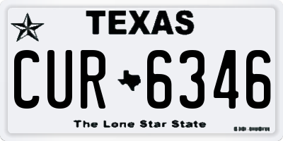 TX license plate CUR6346