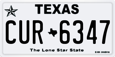 TX license plate CUR6347