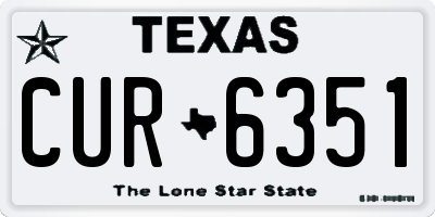 TX license plate CUR6351
